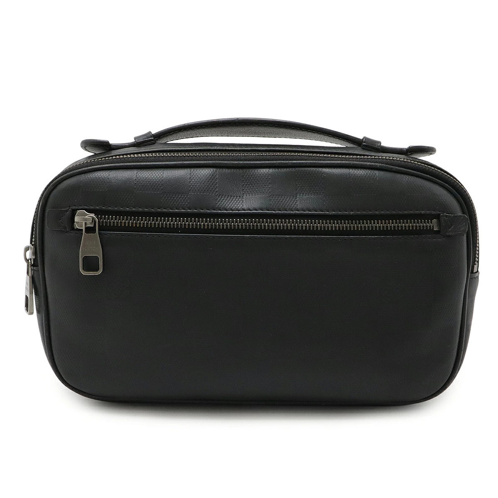 LOUIS VUITTON Damier Infini Ambler Body Bag Waist Leather Onyx Black